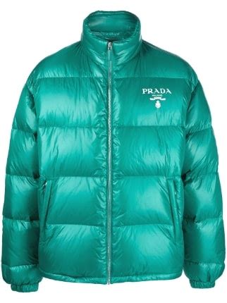 prada metallic puffer jacket|prada puffer jacket farfetch.